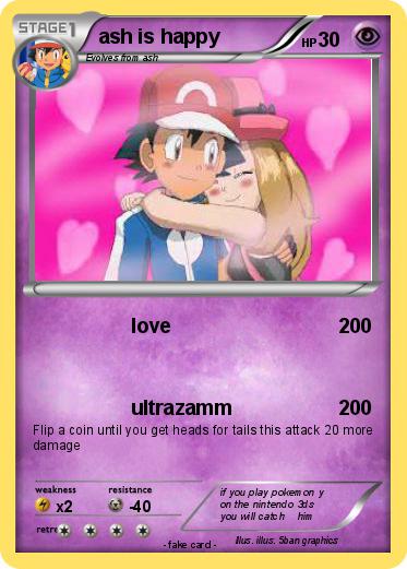 Pokemon ash is happy