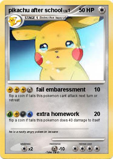Pokemon pikachu after school