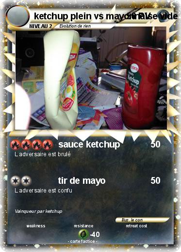 Pokemon ketchup plein vs mayonnaise vide