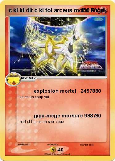 Pokemon c ki ki dit c ki toi arceus moi c hugo                               