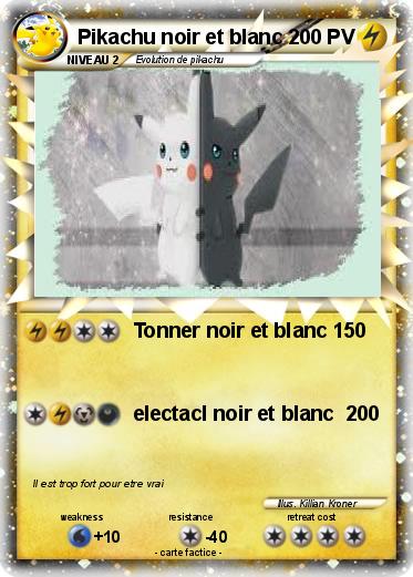 Pokemon Pikachu noir et blanc