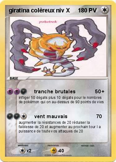 Pokemon giratina colèreux niv X     1