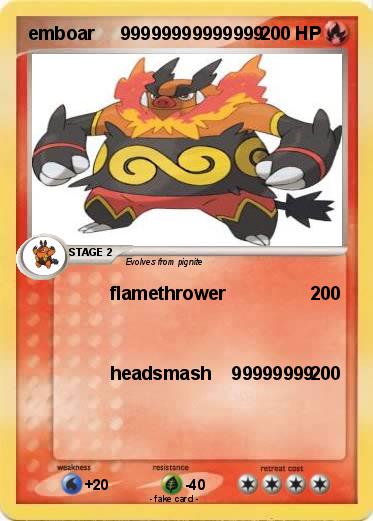 Pokemon emboar     99999999999999