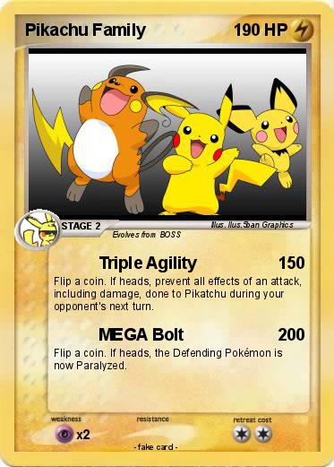 Pokemon Pikachu Family