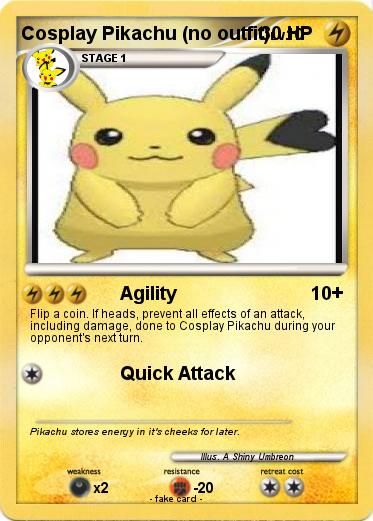 Pokemon Cosplay Pikachu (no outfit)