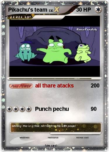 Pokemon Pikachu's team