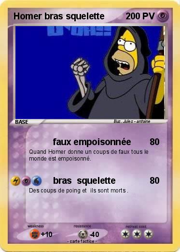Pokemon Homer bras squelette