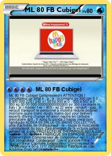 Pokemon ML 80 FB Cubigel