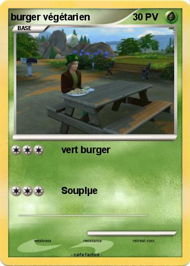Pokemon burger végétarien