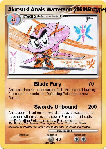 Pokemon Akatsuki Anais Watterson (Jikisan type)
