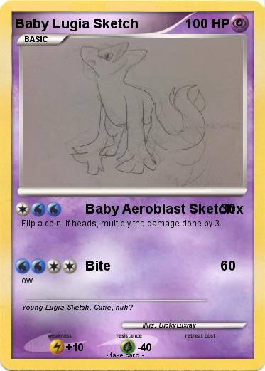 Pokemon Baby Lugia Sketch