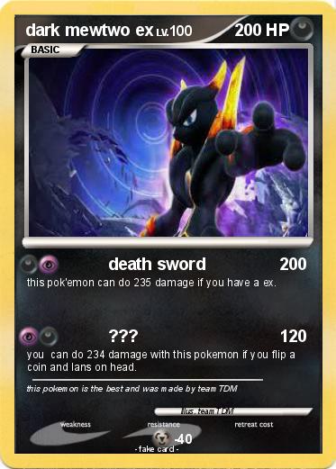 Pokemon dark mewtwo ex