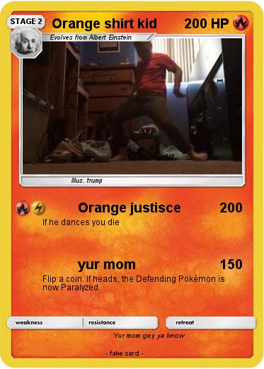 Pokemon Orange shirt kid
