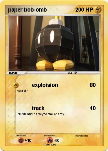 Pokemon paper bob-omb