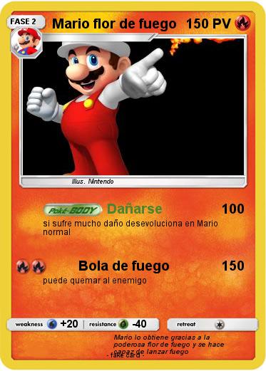 Pokemon Mario flor de fuego