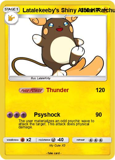 Pokemon Latalekeeby's Shiny Alolan Raichu