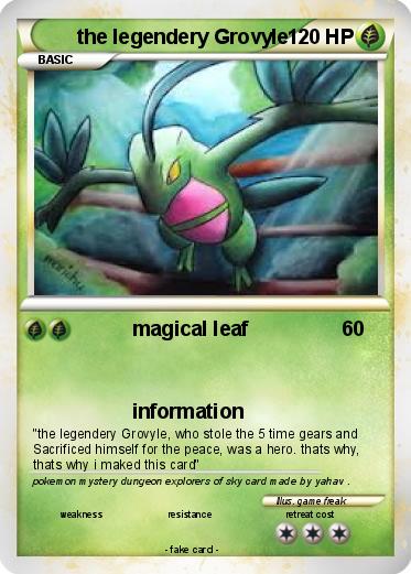Pokemon the legendery Grovyle
