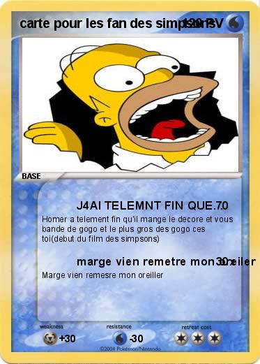 Pokemon carte pour les fan des simpsons