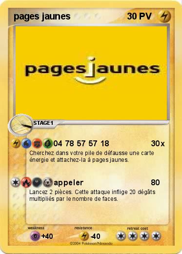 Pokemon pages jaunes