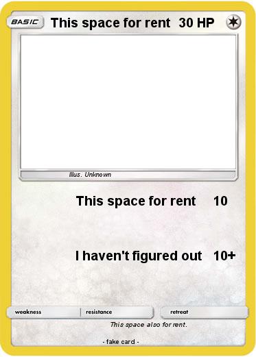 Pokemon This space for rent