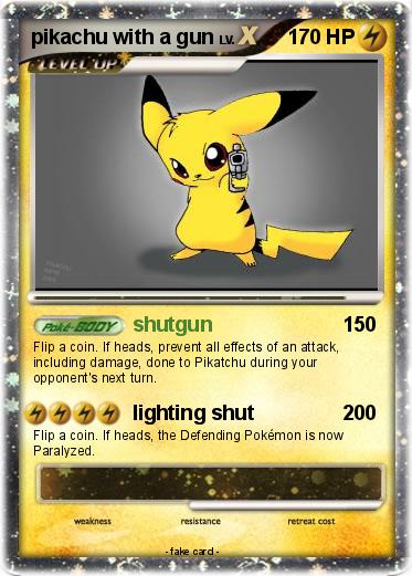 Pokemon pikachu with a gun
