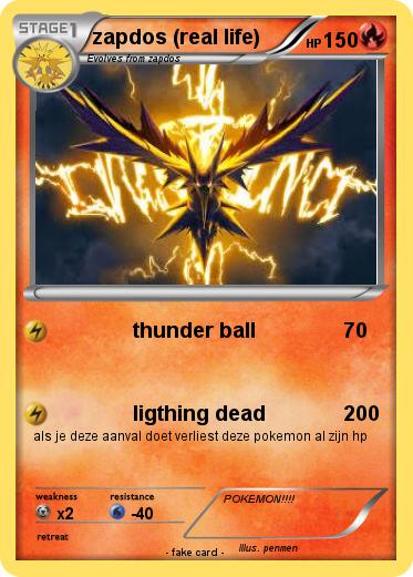 Pokemon zapdos (real life)