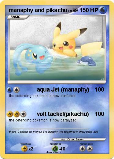 Pokemon manaphy and pikachu