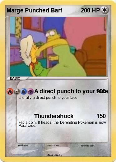Pokemon Marge Punched Bart