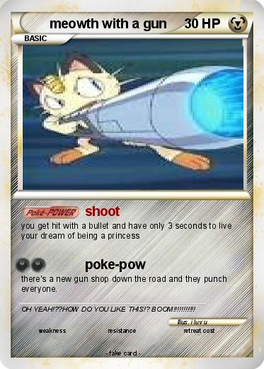 Pokemon meowth with a gun