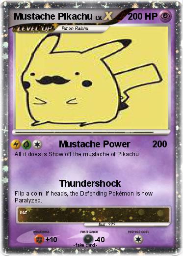 Pokemon Mustache Pikachu