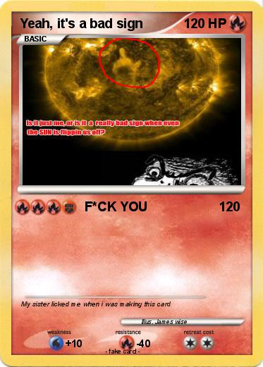 Pokemon Yeah, it's a bad sign