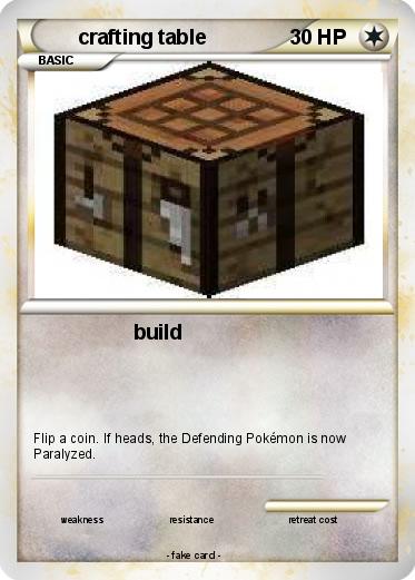 Pokemon crafting table