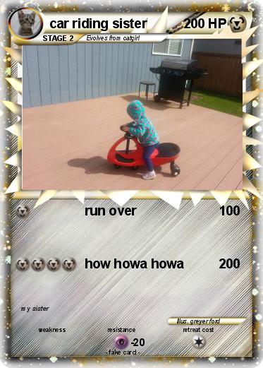 Pokemon car riding sister