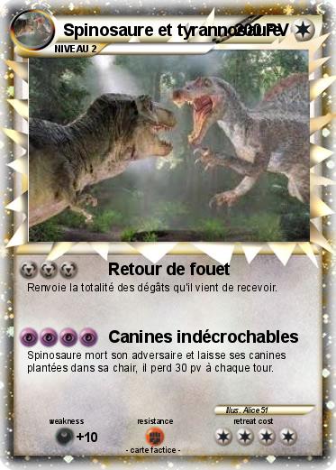 Pokemon Spinosaure et tyrannosaure