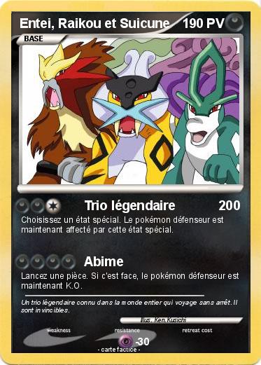 Pokemon Entei, Raikou et Suicune