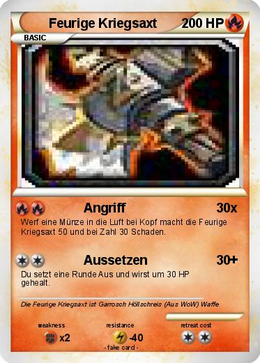 Pokemon Feurige Kriegsaxt