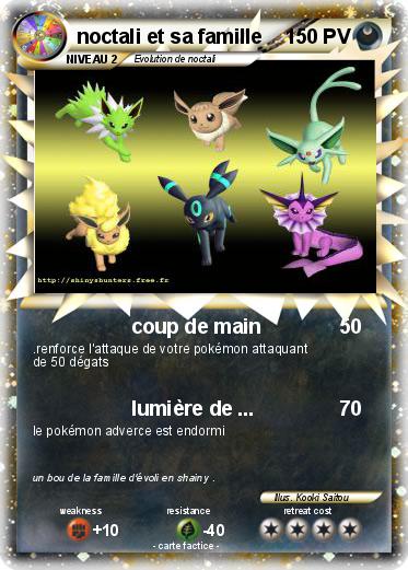 Pokemon noctali et sa famille