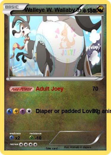 Pokemon Walleye W. Wallaby In a diaper