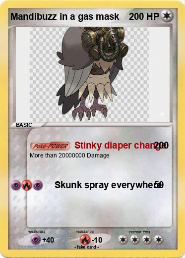 Pokemon Mandibuzz in a gas mask