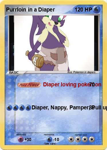 Pokemon Purrloin in a Diaper
