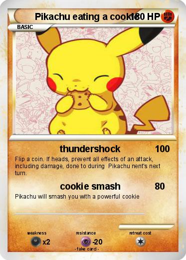 Pokemon Pikachu eating a cookie