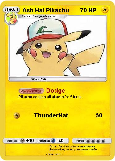 Pokemon Ash Hat Pikachu