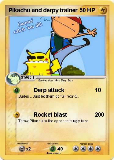 Pokemon Pikachu and derpy trainer