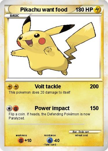 Pokemon Pikachu want food