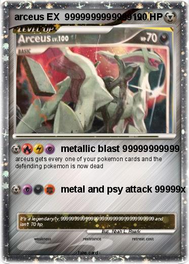 Pokemon arceus EX  9999999999999