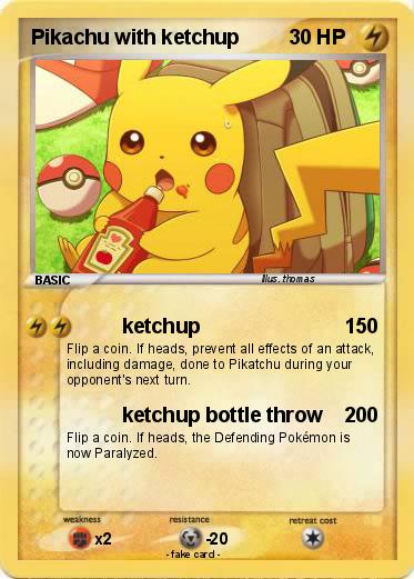 Pokemon Pikachu with ketchup