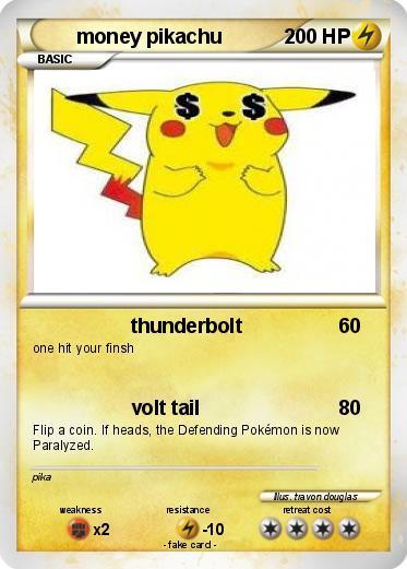 Pokemon money pikachu