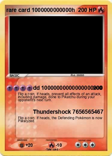 Pokemon rare card 1000000000000h