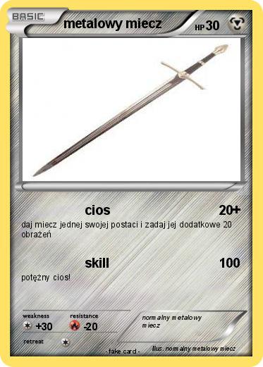 Pokemon metalowy miecz