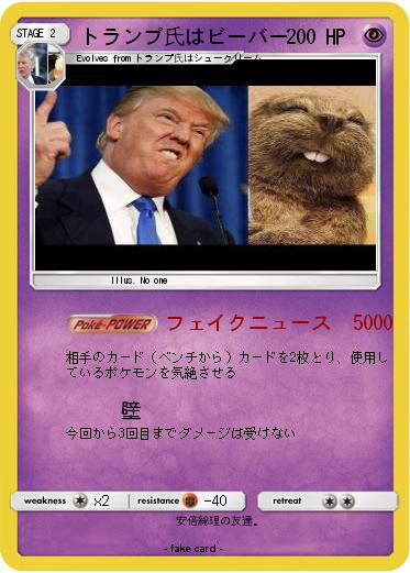 Pokemon トランプ氏はビーバー